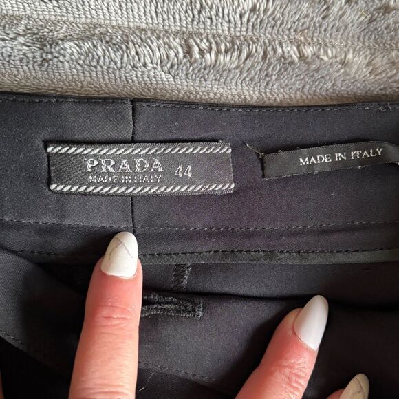 PRADA black silk blend wide legged pants size 44 - Picture 4 of 11